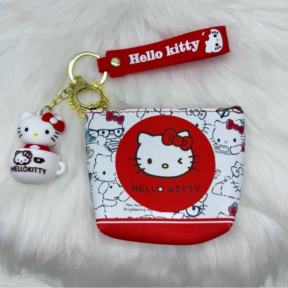 Hello Kitty Coin Purse W/ key chain and Hello Kitty Lip Smacker Keychain Bundle - Picture 5 of 7